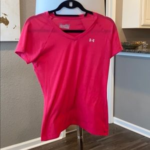 Underarmour pink v neck shirt